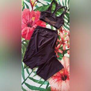 Spiritual Gangster Plum High-Rise Leggings & Bra Set